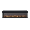 Black Inset Media Wall Electric Fireplace with Glass Configurated Front and Sides 70 Inch - Amberglo