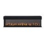 ALMOST PERFECT - Black Inset Media Wall Electric Fireplace with Glass Configurated Front and Sides 70 Inch - Amberglo