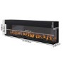 GRADE A2 - Black Inset Media Wall Electric Fireplace with Glass Configurated Front and Sides 70 Inch - Amberglo