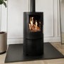 Black Cast Iron Log Burner Multi Fuel Stove 5kW - AmberGlo