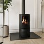 Black Cast Iron Log Burner Multi Fuel Stove 5kW - AmberGlo
