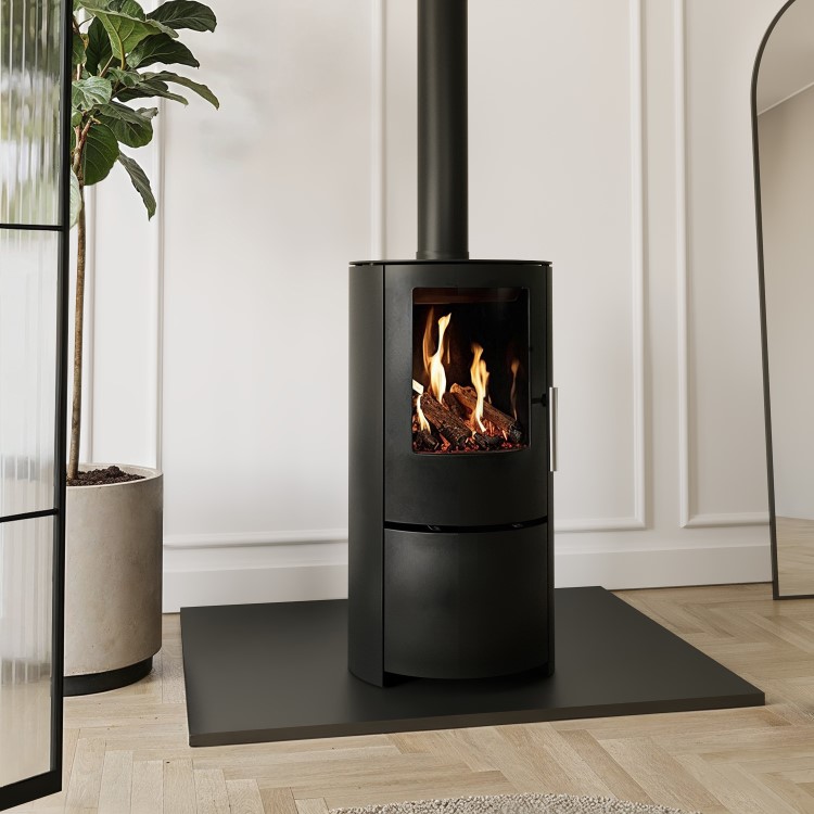 Black Cast Iron Log Burner Multi Fuel Stove 5kW - AmberGlo