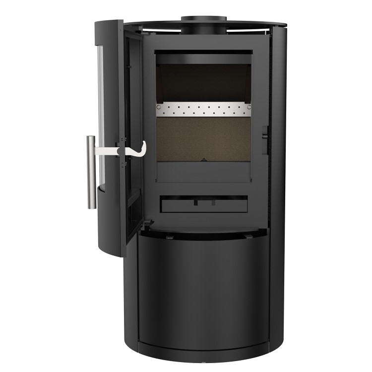 Black Cast Iron Log Burner Multi Fuel Stove 5kW - AmberGlo