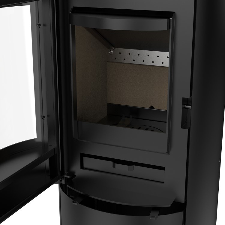 Black Cast Iron Log Burner Multi Fuel Stove 5kW - AmberGlo