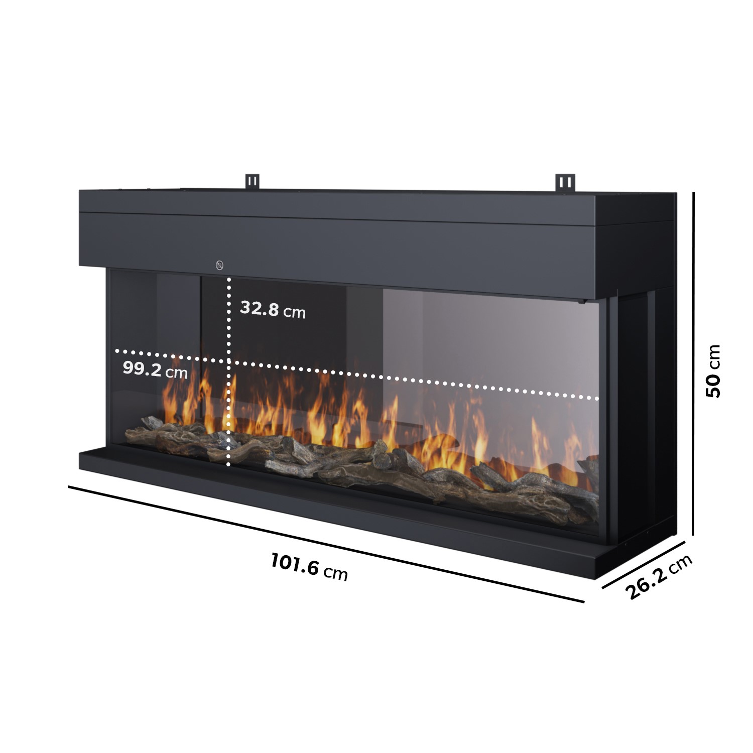 Black 3-Sided Inset Electric Media Wall Smart Fire Place - 40 Inch - AmberGlo Black 3-Sided Inset Electric Media Wall Smart Fire Place - 40 Inch - AmberGlo