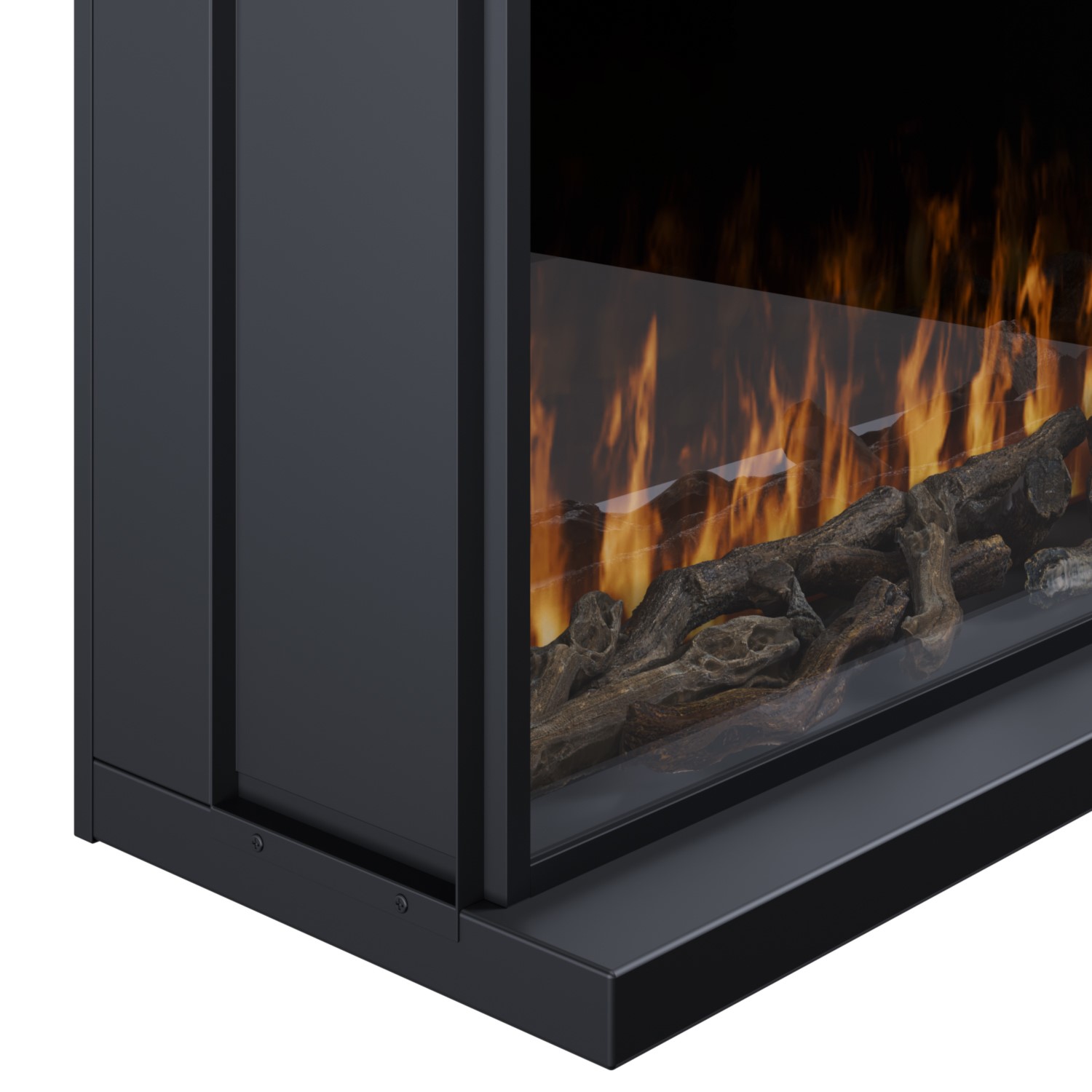 Black 3-Sided Inset Electric Media Wall Smart Fire Place - 40 Inch - AmberGlo Black 3-Sided Inset Electric Media Wall Smart Fire Place - 40 Inch - AmberGlo