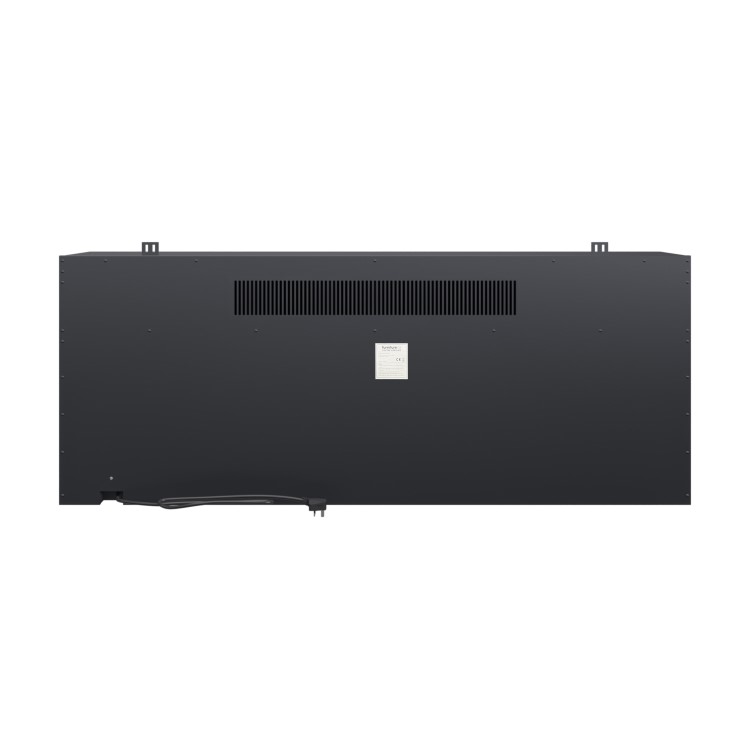 Premium Black 3-Sided Inset Electric Media Wall Fire Place with LCD Flame - 60 Inch - AmberGlo