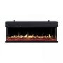 Premium Black 3-Sided Inset Electric Media Wall Fire Place with LCD Flame - 60 Inch - AmberGlo