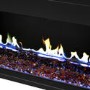 Premium Black 3-Sided Inset Electric Media Wall Fire Place with LCD Flame - 60 Inch - AmberGlo