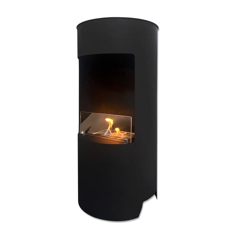 Freestanding Bioethanol Round Stove in Matte Black - AmberGlo 