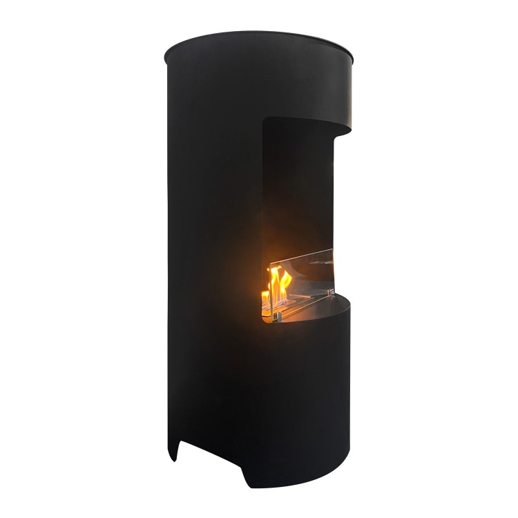 Freestanding Bioethanol Round Stove in Matte Black - AmberGlo 