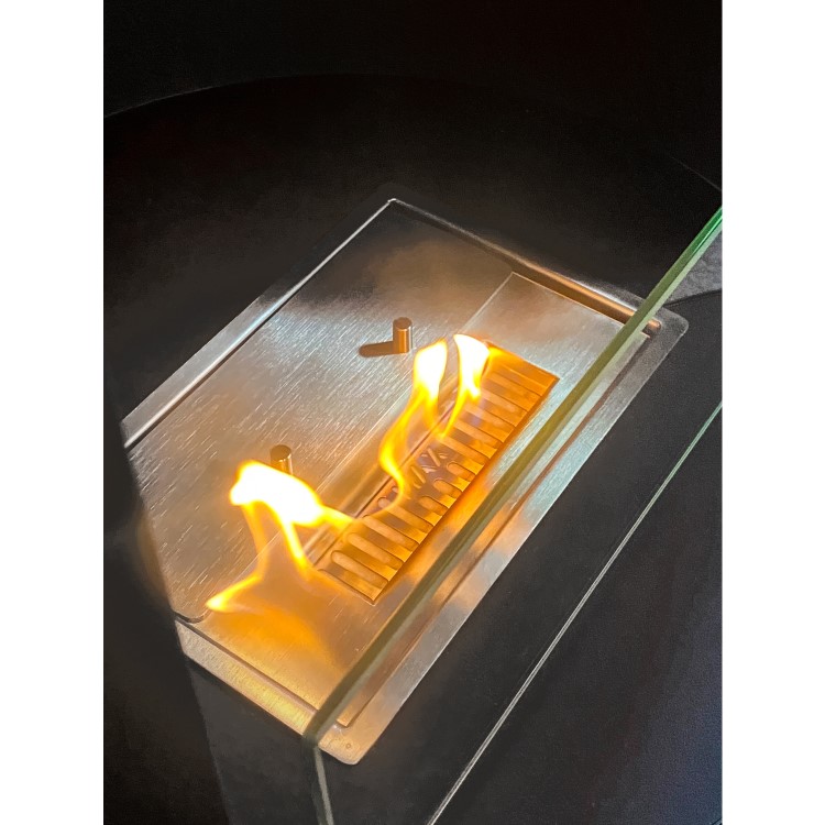 Freestanding Bioethanol Round Stove in Matte Black - AmberGlo 