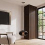 Oval Ceiling Hanging Bioethanol Fire in Matte Black - AmberGlo