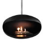 Oval Ceiling Hanging Bioethanol Fire in Matte Black - AmberGlo 