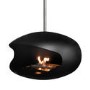 Oval Ceiling Hanging Bioethanol Fire in Matte Black - AmberGlo 