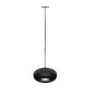 Oval Ceiling Hanging Bioethanol Fire in Matte Black - AmberGlo 