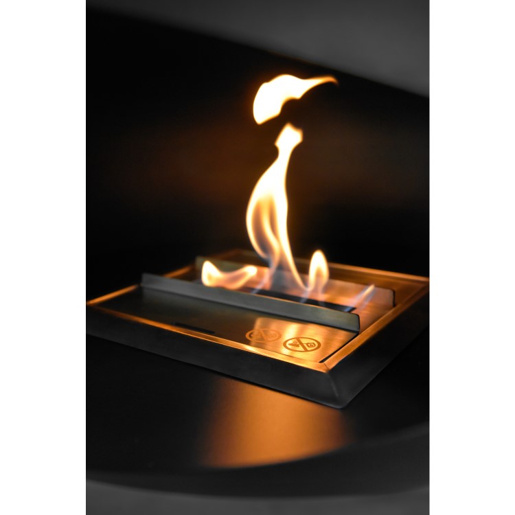 Oval Ceiling Hanging Bioethanol Fire in Matte Black - AmberGlo 