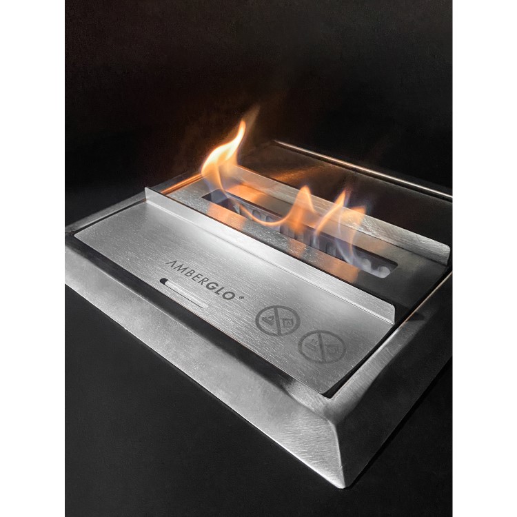 Oval Ceiling Hanging Bioethanol Fire in Matte Black - AmberGlo 