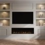 Black Slimline Inset Electric Media Wall Smart Fire - 60 Inch - AmberGlo