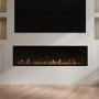 Black Slimline Inset Electric Media Wall Smart Fire - 60 Inch - AmberGlo