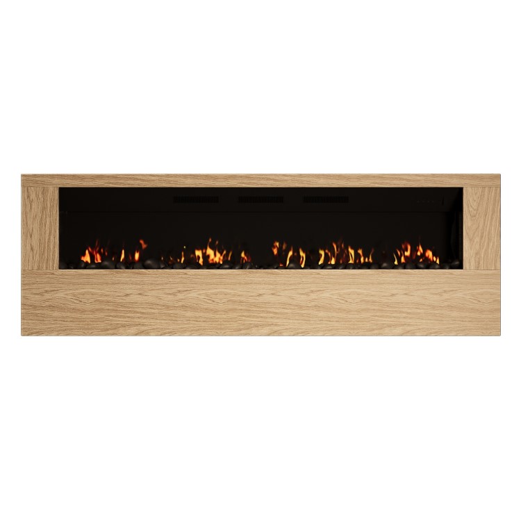 Oak Wall-Mounted Electric Fireplace - 70 Inch - AmberGlo