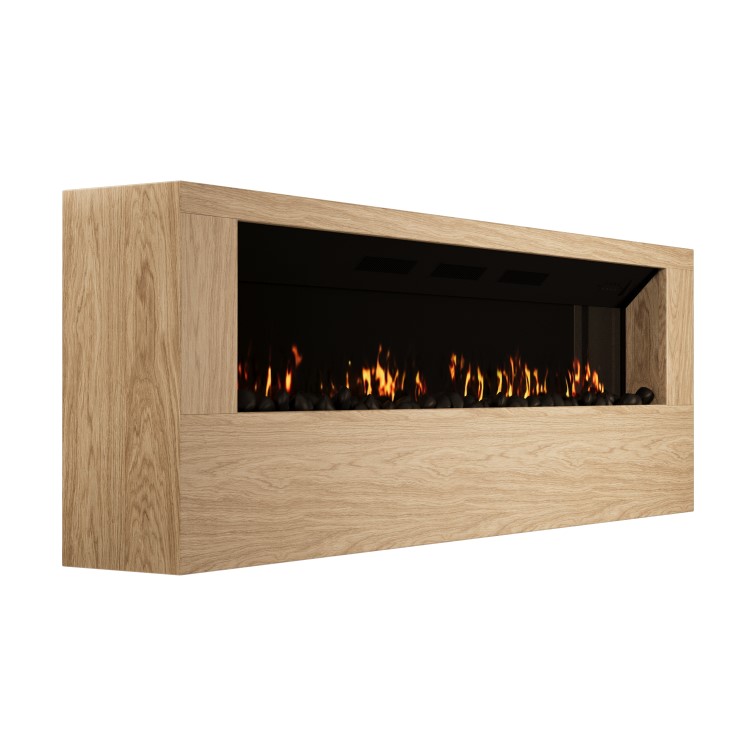 Oak Wall-Mounted Electric Fireplace - 70 Inch - AmberGlo