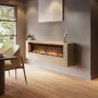 Wall-Mounted Electric Fire with Oak Surround and Remote Control - 70 Inch - AmberGlo