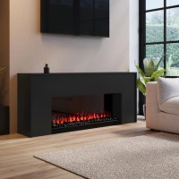 Black Freestanding Electric Fire - 60 Inch - AmberGlo