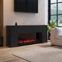 Black Freestanding Electric Fire - 60 Inch - AmberGlo