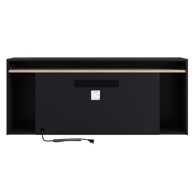 Black Freestanding Electric Fire - 60 Inch - AmberGlo