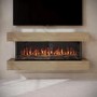 Oak Media Wall 3-Sided Electric Fireplace with Logs - 55 inch - AmberGlo