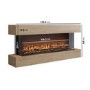 Oak Media Wall 3-Sided Electric Fireplace with Logs - 55 inch - AmberGlo