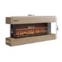 Oak Media Wall 3-Sided Electric Fireplace with Logs - 55 inch - AmberGlo