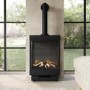 Electric Log Burner with Flue in Black - AmberGlo