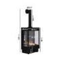 Large Electric Log Burner-Style Stove with Decorative Flue in Black - AmberGlo