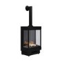 Electric Log Burner with Flue in Black - AmberGlo