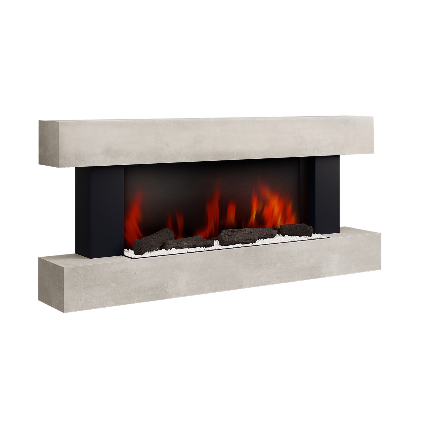 Stone Effect Wall Mounted Electric Smart Fire Place With Surround 52 stone-effect-wall-mounted-electric-smart-fire-place-with-surround-52