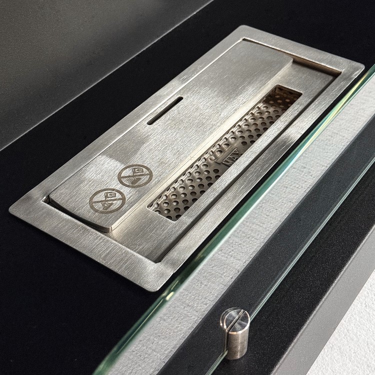 Bioethanol Media Wall Fireplace in Black - 50 Inch - AmberGlo