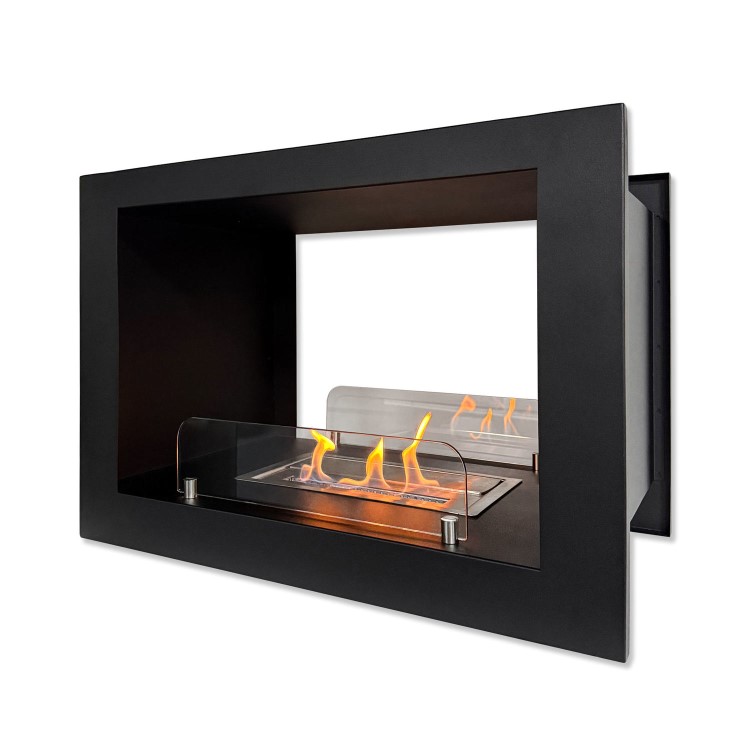 AmberGlo 27 inch Double-Sided Built in Bioethanol Fireplace