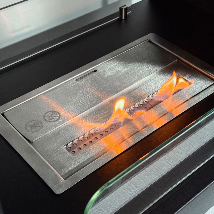 AmberGlo 27 inch Double-Sided Built in Bioethanol Fireplace