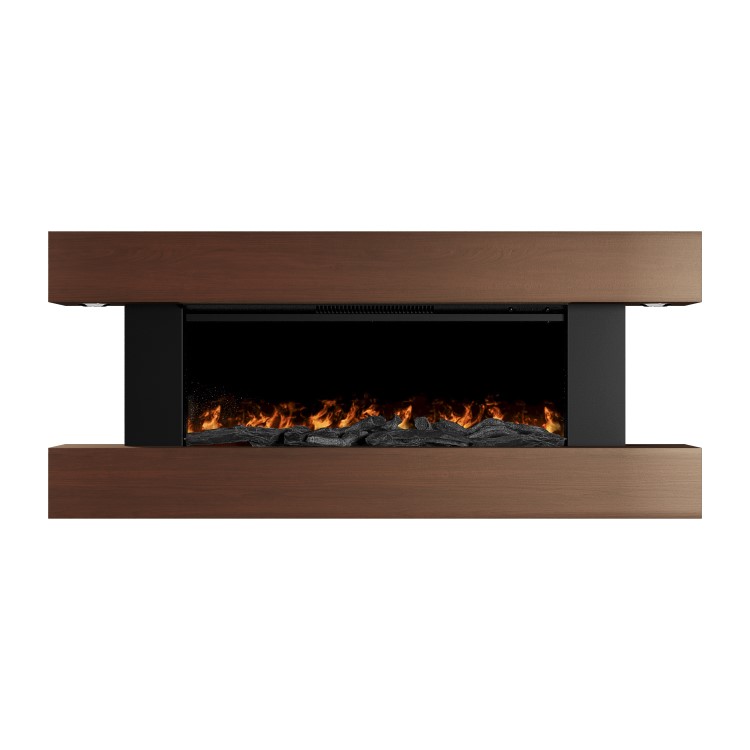 Walnut 52inch WiFi Enabled Wall Mounted Electric Fireplace - AmberGlo