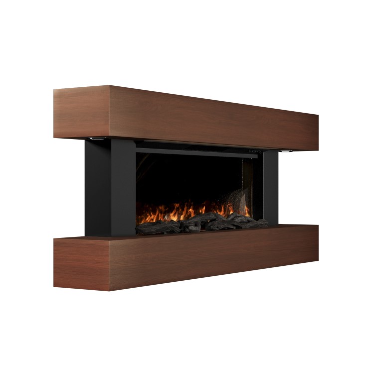 Walnut 52inch WiFi Enabled Wall Mounted Electric Fireplace - AmberGlo