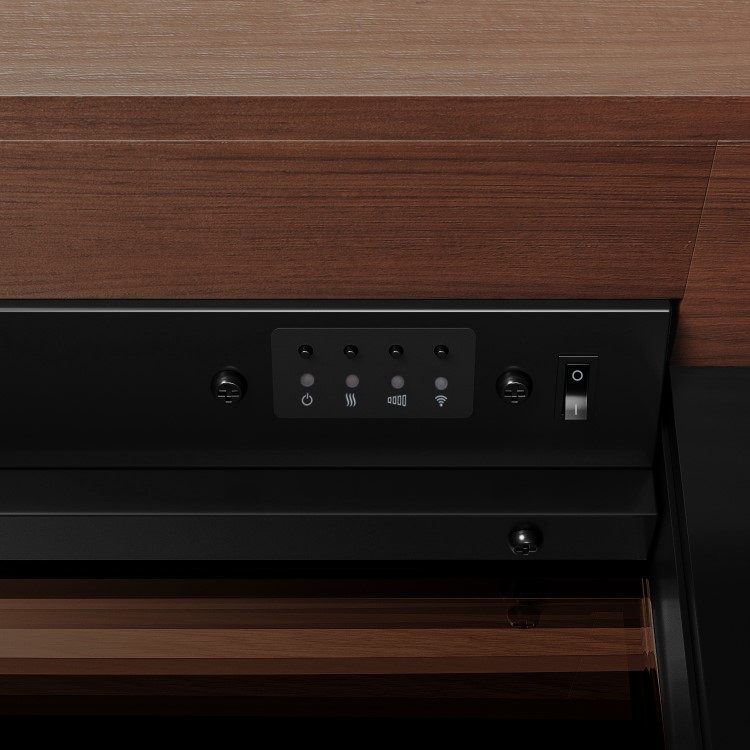 Walnut 52inch WiFi Enabled Wall Mounted Electric Fireplace - AmberGlo