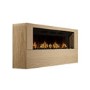 Wall-Mounted Electric Fire with Oak Surround and Remote Control - 60 Inch - AmberGlo