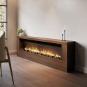 AGL094 Wall-Mounted Electric Fire with Walnut Surround - 70 Inch - AmberGlo