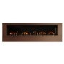 Wall-Mounted Electric Fire with Walnut Surround and Remote Control - 70 Inch - AmberGlo