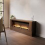 Wall-Mounted Electric Fire with Walnut Surround - 60 Inch - AmberGlo