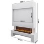 Self Build Media Wall with Black 3-Sided Inset Electric Fireplace with Log Store - 50 Inch - AmberGlo