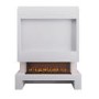 Self Build Media Wall with Black 3-Sided Inset Electric Fireplace with Log Store - 50 Inch - AmberGlo