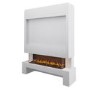 Self Build Media Wall with Black 3-Sided Inset Electric Fireplace with Log Store - 50 Inch - AmberGlo